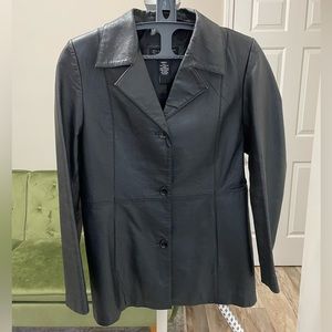 Longline Oversized Genuine Leather Jacket Size Small Excellent Condition